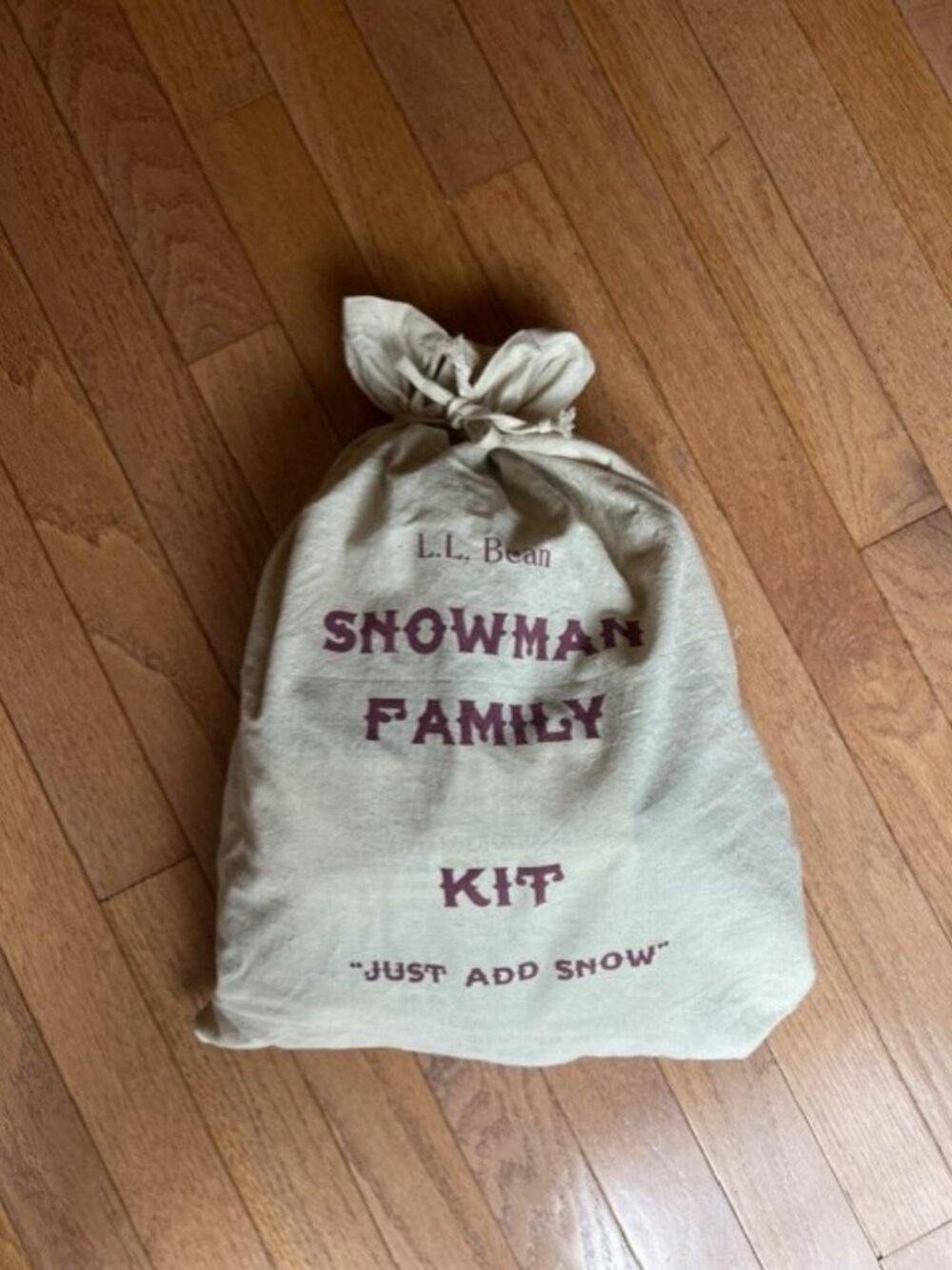 LL Bean Snowman Family Kit ”Just Add Snow” - 26 wooden pieces - Family Fun